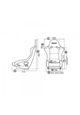 Baquet Pole Position ABE Dinamica noir / simili cuir noir